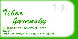 tibor gavansky business card